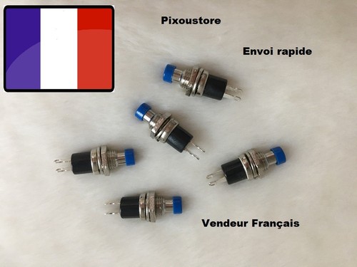 Mini Bouton Poussoir Interrupteur bleu NO Pour Voiture maquette Lot a choix - Picture 2 of 6