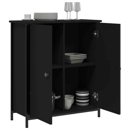 Sideboard in Modern Style, Black Engineered Wood, Living Room or Bedroom Z4Q1 - Picture 4 of 12