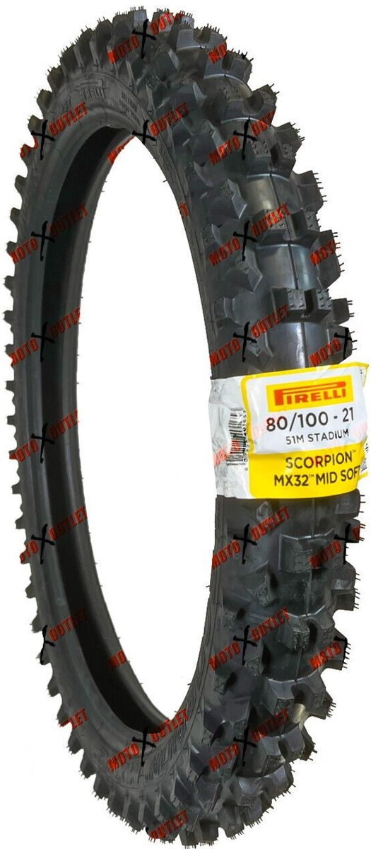 Pirelli 80/100-21 Front Tire Mid Soft MX32 Dirt Bike Stadium