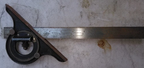24MM87  STARRETT TOOLS: PROTRACTOR SQUARE, GOOD CONDITION