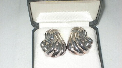 Sterling Silver Abstract Button Earrings - Picture 1 of 5