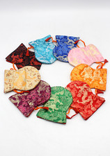 Dragon Silk Brocade Drawstring Mala Bag