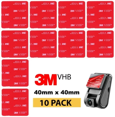 3M VHB Self Adhesive Pads, SJCAM, GoPro, Dashcam, Nextbase 40mm x 40mm Qty x 10
