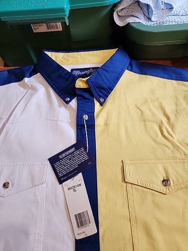 Bonanza By Wrangler Men's XL S/S Blue/Yellow/White Button Down Western NWT. GB19 - Picture 7 of 11