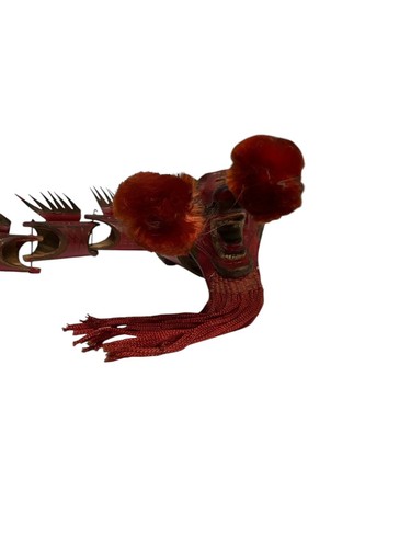 Rare Vintage Chinese Bamboo Articulated Red Toy Dragon - Imagen 3 de 12
