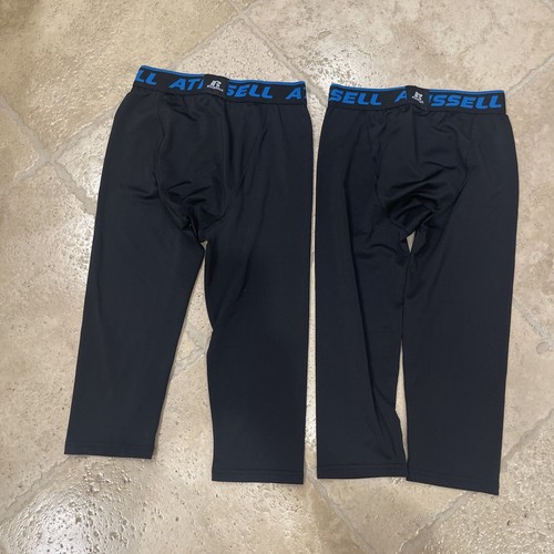 Lot Russell Boys Sport 3/4 Legging Dri Power Stretch Size 10 12 Medium - Picture 2 of 5