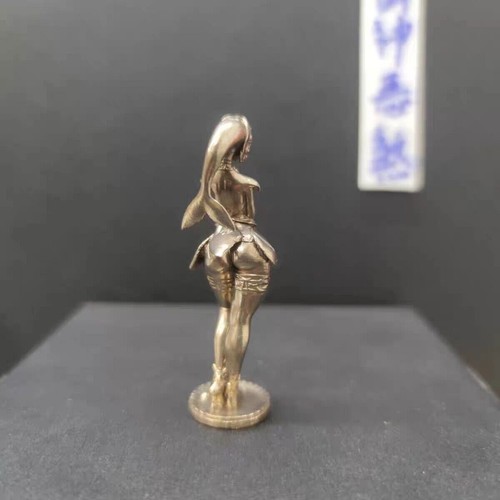 Hermosa estatua de cuerpo completo de niña de cobre puro hecha a mano modelo decoración - Imagen 1 de 5