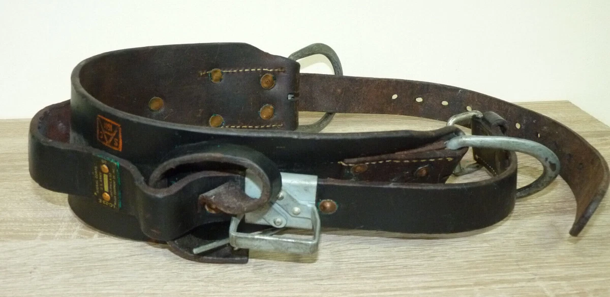 Original 1952 Signals Corps US ARMY LC 23 E Leather Safety Belt