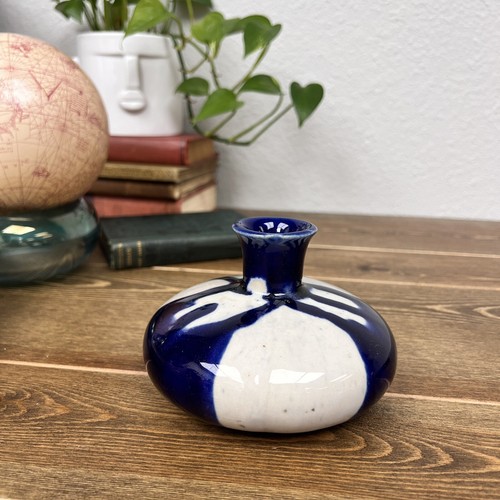 Vaso in ceramica blu e bianca Lemax Shiwan - Foto 1 di 8