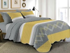 5Pcs Quilt Bed Cover Set Reversible Premium Soft Bedspread Coverlet Bedding Set
