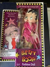 Vintage Betty Boop Fashion Doll With Original Box 1986 w/ Stand 12" Box Dented
