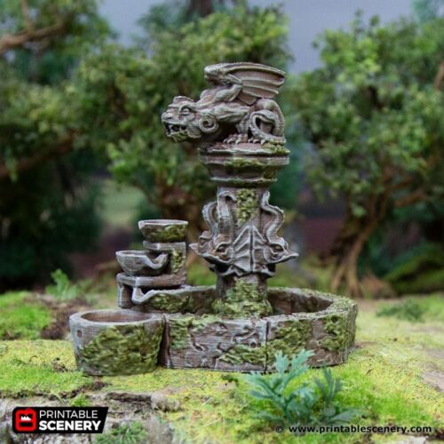 Fontana Fantasy Terrain Accessori Gioco Piano Tavolo Diorama Oggetti di scena Wargames - Foto 3 di 3
