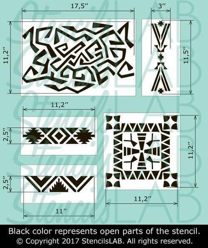 NATIVE Stencils Kit - Furniture Stencils Kit - Floor, Wall & Furniture Stencils - Picture 6 of 6