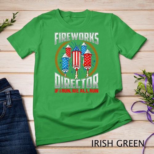 Camiseta unisex para hombre Fireworks Director Technician I Run You Run 4th of July - Imagen 5 de 15