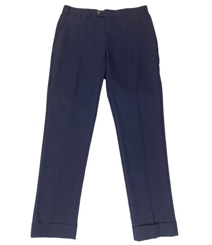 Pantalones Pantalones SuitSupply Azul Brescia Turn Up Super 120 Lana Italiana Para Hombre 34X31 - Imagen 1 de 9