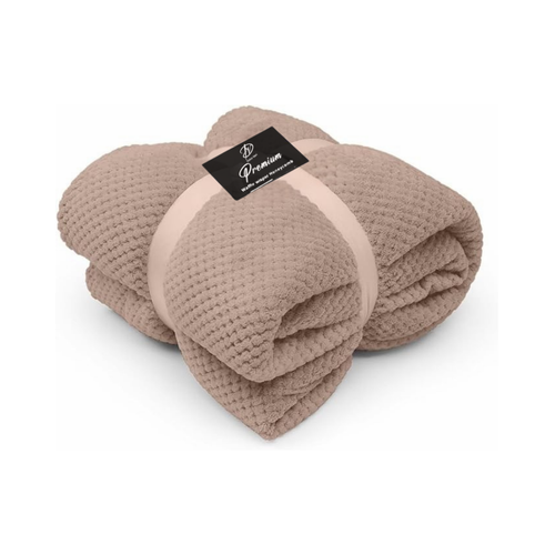 LUXURY POPCORN WAFFLE THROW SOFA BED WARM COSY EXTRA LARGE FLEECE BLANKET - Picture 50 of 76