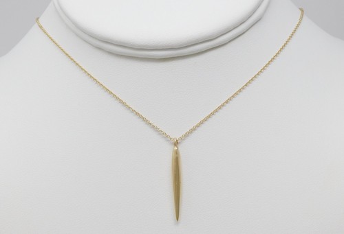 13-14 k Gold Bullet/Teardrop/Feather Choker Necklace 16" B4807 - Picture 2 of 8