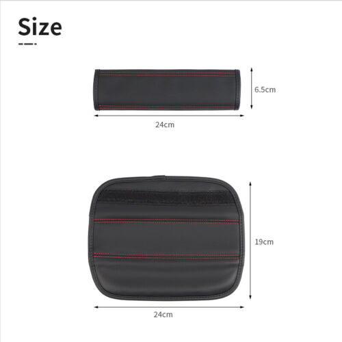 2PCS Seat Belt Cover Shoulder Pads Protector Black Leather Red Line for Subaru - Bild 3 von 4