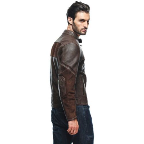 GIACCA MOTO PELLE DAINESE MERAK LEATHER JACKET TABACCO MARRONE TG 58 - Foto 5 di 8