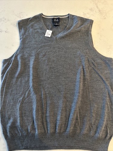 NEW 2- Jos. A. Bank Travelers Collection 100% Merino Sweater Vest Men’s SZ XL - Picture 2 of 16