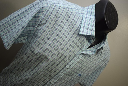 Southern Tide SkipJack Dress Shirt Tailored Fit Plaid Short Sleeve Mens Medium - Picture 4 of 9