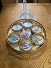 VINTAGE RETRO JAPANESE DECORATIVE 1970'S BAMBOO WOOD GEISHA SERVING TRAY COASTER