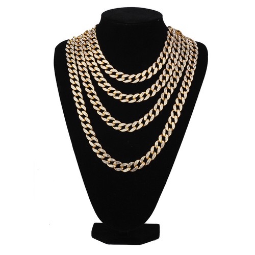 Fashion Hip Hop Necklace 18-30inch Mens Link Gold Silver Curb Cuban Chain - Picture 15 of 22