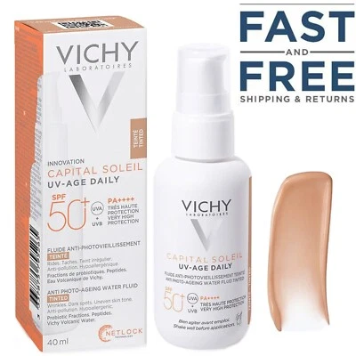 Vichy Capital Soleil UV-Age Daily Fluid Anti-Photoaging TINTED SPF50+ 40ml NEW