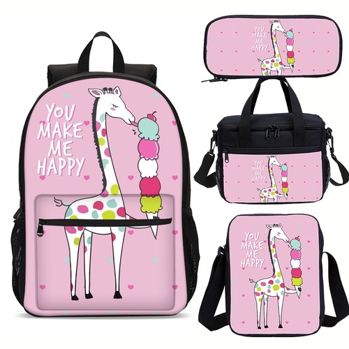 Cute Giraffe Girls Backpack Cooler Bag 