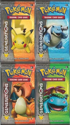 20th Anniversary Pokemon XY Generations Booster Art Set (ALL 4 Pack) Sealed MINT