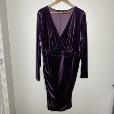 open lace back dress Forever 21 NWT Purple Velvet Sequin Plunging V-neck Crossback Strap Mini  Dress S