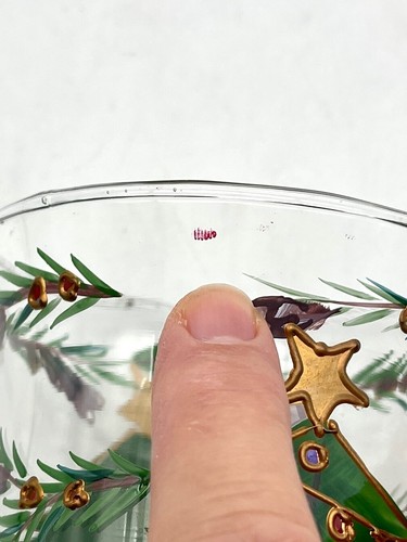 Set of 2 Fifth Avenue Crystal Hand Painted Christmas Tea Light Candle Holders - Picture 9 of 9