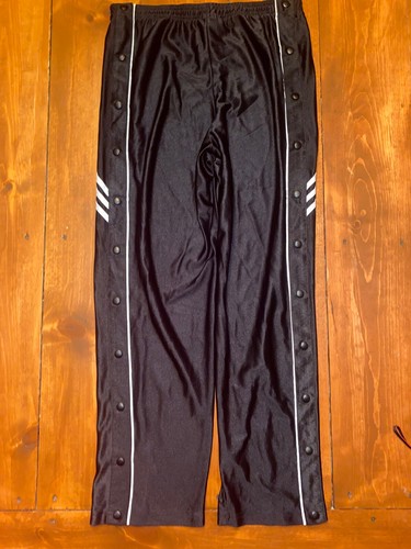 Vintage Adidas Snap Button Tear Away Basketball Pants Thailand Size XL 3 Stripes - Picture 2 of 7