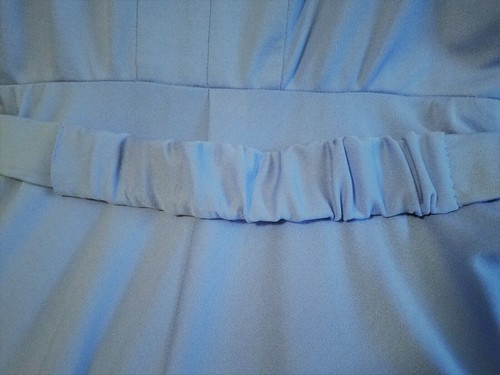 Maxikleid OOAK Qualität Handarbeit 60er 70er blau mit passendem Gürtel - Bild 6 von 8