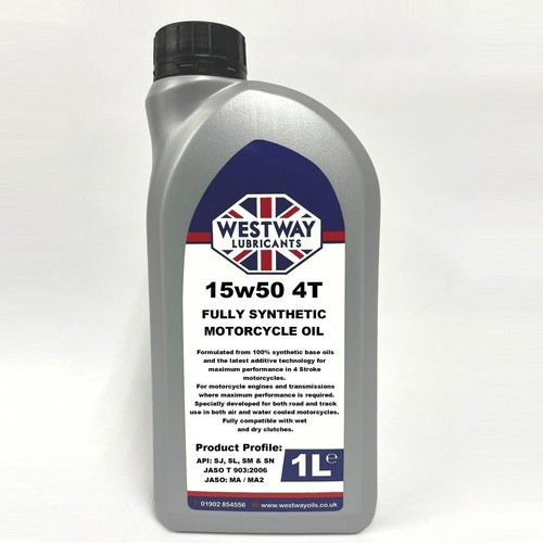 15w50 4T Fully Synthetic Motorcycle Oil - Picture 2 of 4