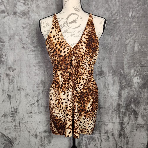 Worthington Tank Top Womens XL Leopard Print Cami V Neck Flowy Grunge Whimsy Y2K - Picture 1 of 8