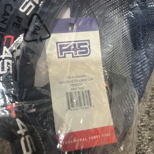 Functional 45 F45 Training Heritage Trucker Hat Mesh Cap Peacoat One Size NWT - Picture 3 of 4