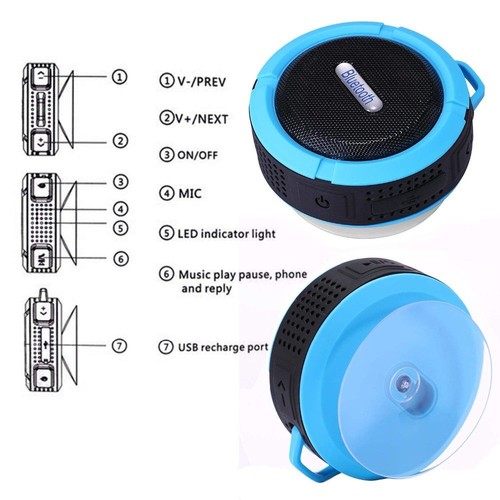 Mini Lautsprecher Bluetooth Tragbarer Soundbox Musikbox MP3 Radio Wasserdicht DE - Bild 3 von 12