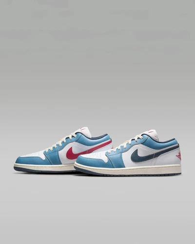 New Nike Air Jordan 1 Low SE Shoes - White/ Armory Navy (HM3711-144)
