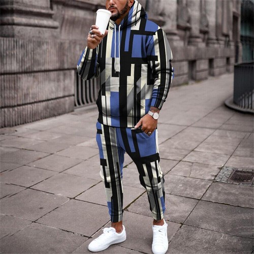 Mens Sweatsuits 2 Piece Hoodie Tracksuit Sets Casual Pants Jogging Suits - Picture 16 of 31