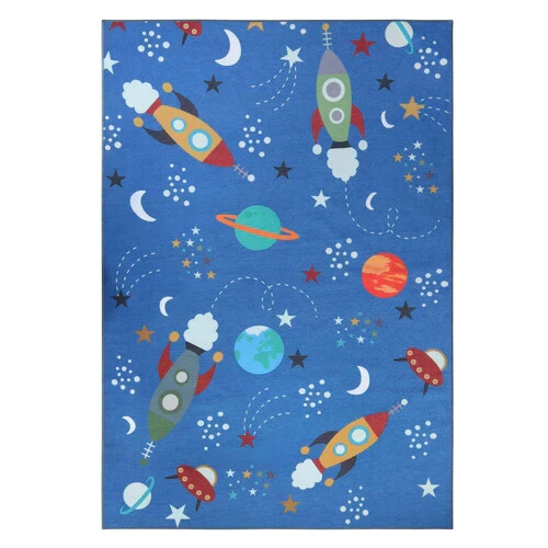 Lil' Flyer Spaceship Non-Slip Kids Playroom Nursery Washable Indoor Area Rug - Bild 35 von 42