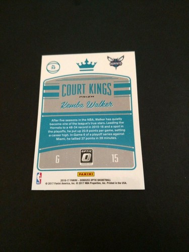 2016-17 Panini Donruss Optic Court Kings Prizm #32 Kemba Walker Hornets/Celtics - Bild 2 von 2
