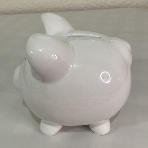 Hucha Artminds Cerámica Blanco Esmaltada 5" x 5" Pequeña Portamonedas con Tapón - Imagen 4 de 11