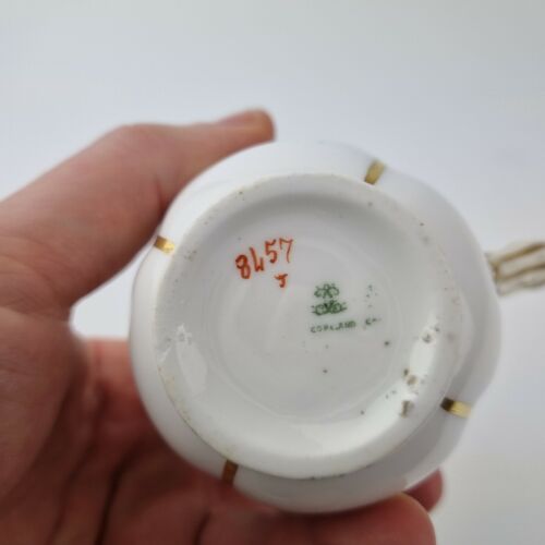 Antique 19th Century Copeland Spode Coffee Cup Decorated Flowers Pattern 8457 #1 - Picture 10 of 10