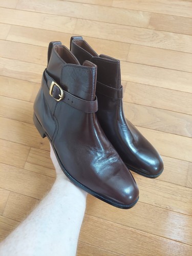 NOS Hanover 2608 Brown Kidskin Leather Jodhpur Boot Shoes Men's 8.5 D Deadstock