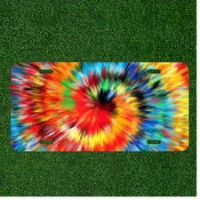 Custom Personalized License Plate Auto Tag With Colorful Tye Dye Color SPLASH