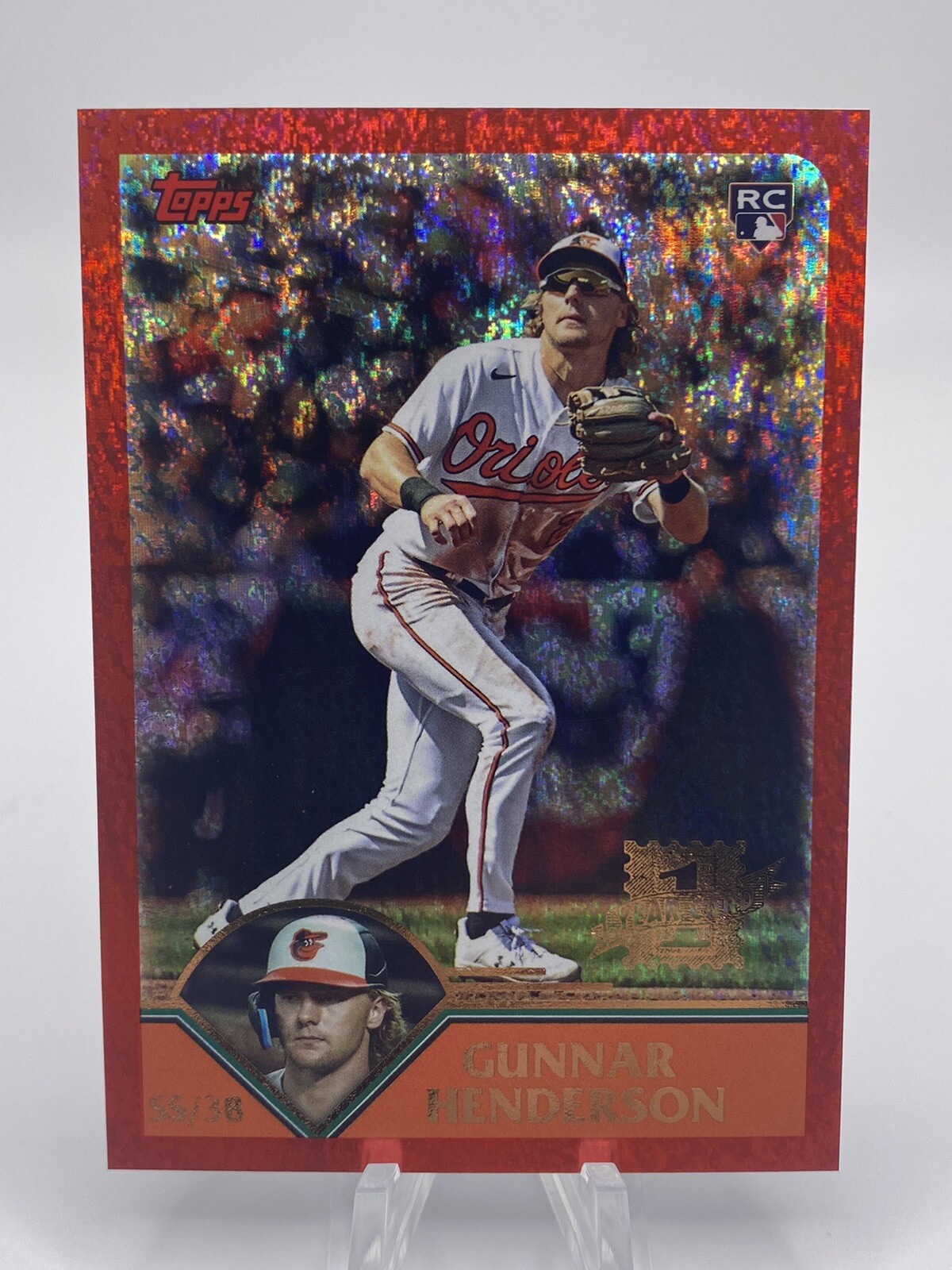 2023 TOPPS Archives Gunnar Henderson 1st Year Foil Red Hot #’d /50