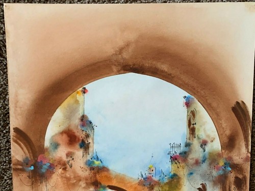 Edward Ben Avram, ""Arcos de Jerusalén"" - Acuarela original, firmada, enmarcada - Imagen 3 de 10