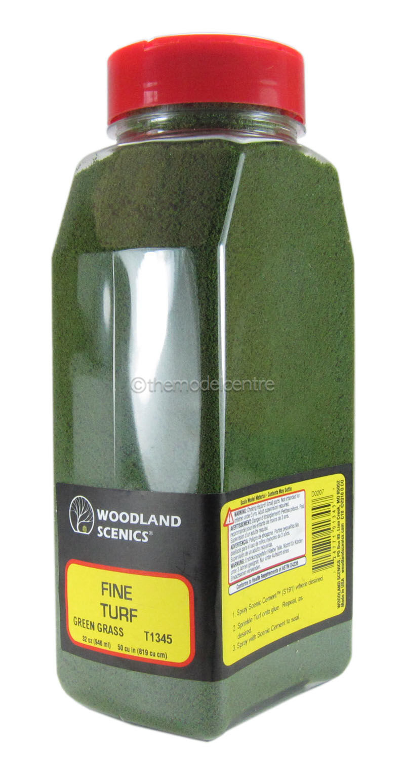 T1345 Woodland Scenics Fine Turf Green Grass Shaker 57.7 in³ TMC T1345 Woodland Scenics Fine Turf Green Grass Shaker 57.7 in³ TMC