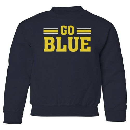 Basketball Apparel Go Blue - Wolverine Fans Youth Crewneck Sweatshirt - Picture 1 of 3